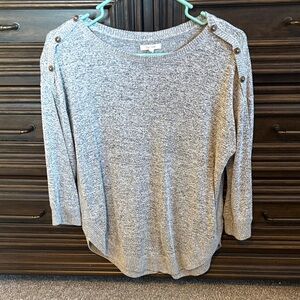 Maurices Gray Button-Shoulder Sweater